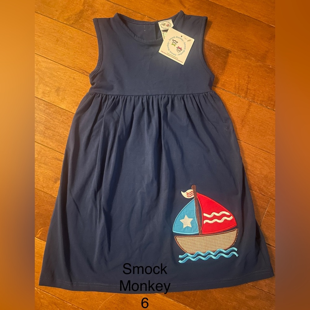 Smock Monkey NWT sz 6 Sailboat